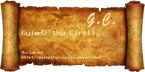 Gyimóthy Cirill névjegykártya